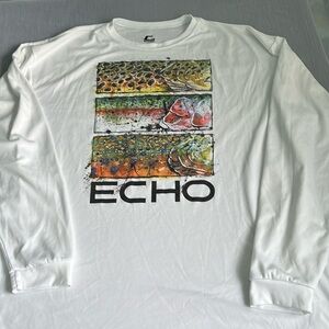 Fly fishing / T shirts long sleeve / size L / salmon skin graphic